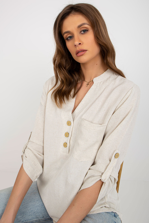 Světle béžová dámská košilová halenka... Světle béžová dámská košilová halenka...