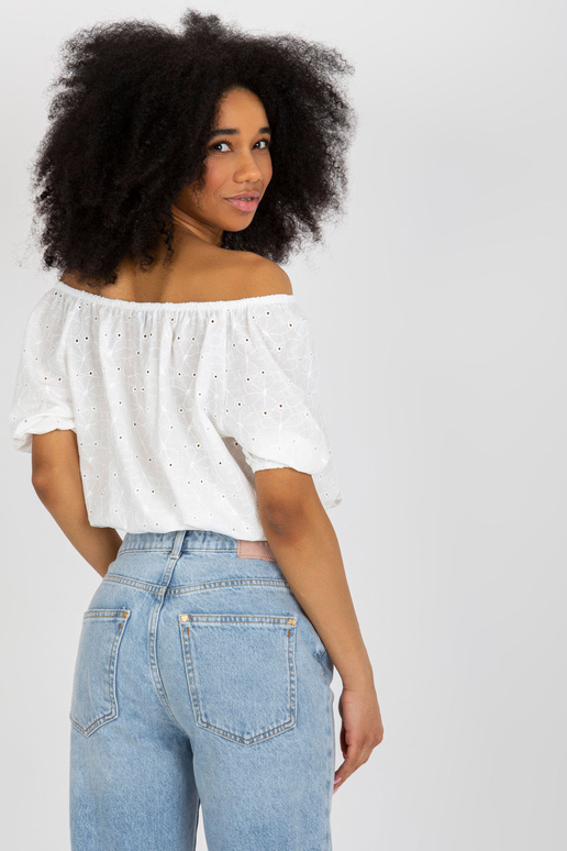 Ecru krátká španělská halenka s...