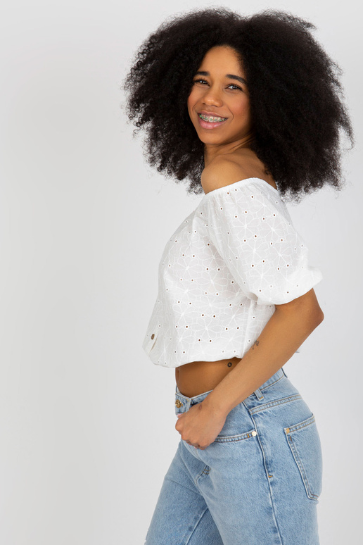 Ecru krátká španělská halenka s...