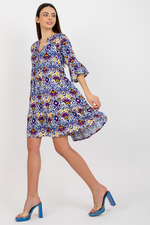 Fialové volné šaty s výstřihem do V...