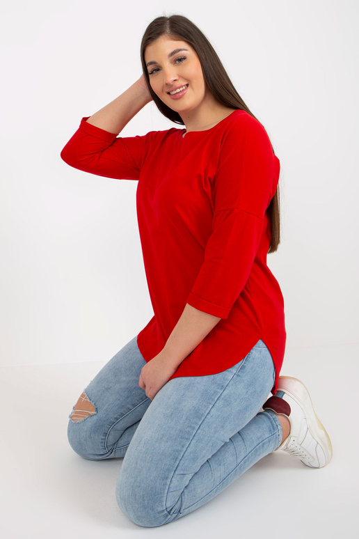 Červená bavlněná halenka Plus...