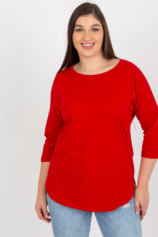 Červená bavlněná halenka Plus...