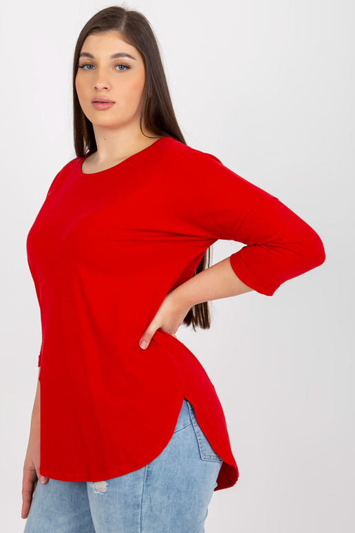 Červená bavlněná halenka Plus...