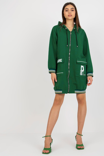 Tmavě zelená dlouhá mikina...