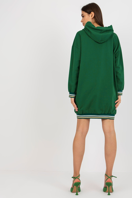 Tmavě zelená dlouhá mikina cardigan s...