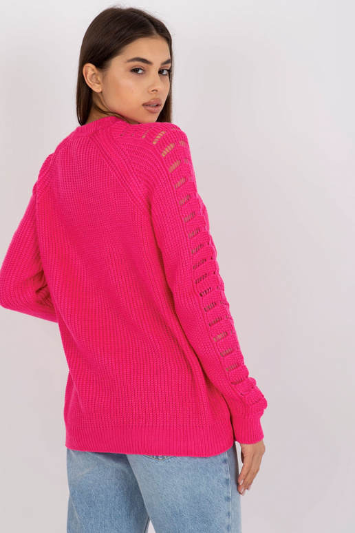 Fluo růžový dlouhý oversized svetr s...