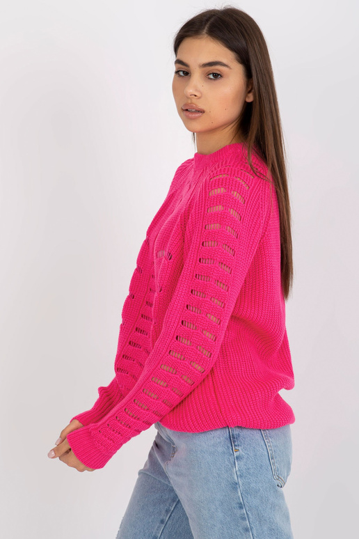 Fluo růžový dlouhý oversized svetr s...