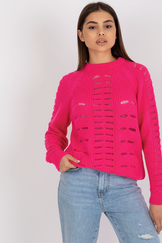 Fluo růžový dlouhý oversized svetr s...