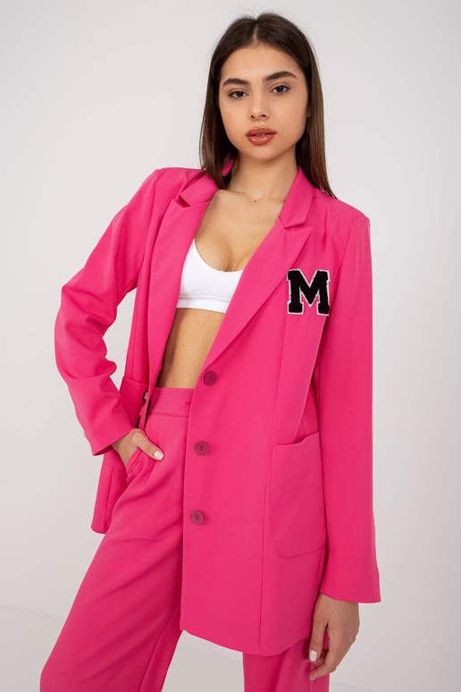Tmavě růžové dámské oversize sako s...