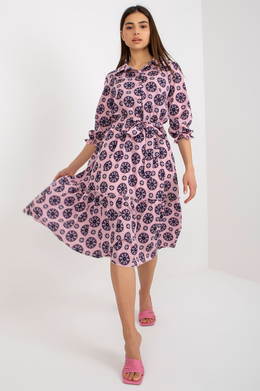 Světle fialové košilové šaty s...