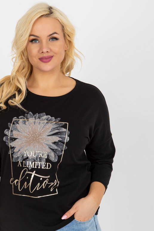 Dámská černá halenka plus size s...