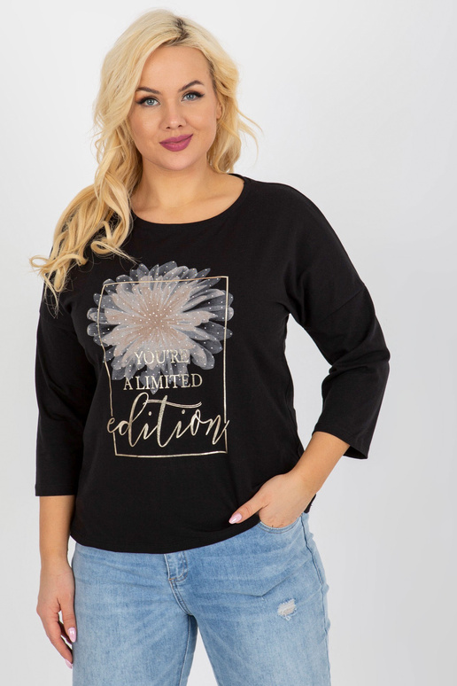 Dámská černá halenka plus size s...