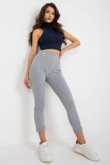 Šedé bavlněné tepláky bez...