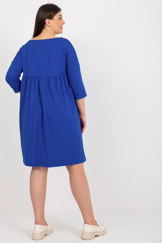 Tmavě modré základní šaty plus size s...