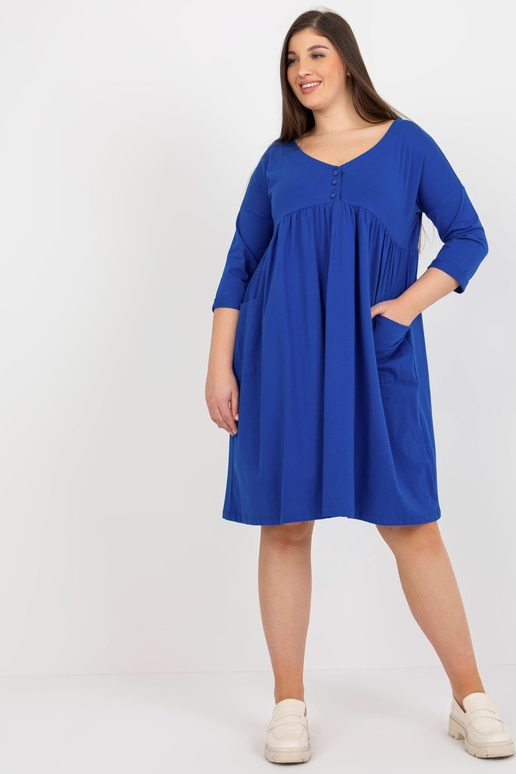 Tmavě modré základní šaty plus size s...