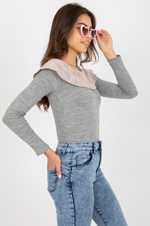 Svetr-LK-SW-506559-2.13-šedo-růžový