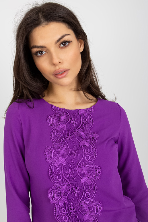 Fialová krátká společenská halenka s...