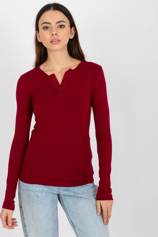 Vínová vypasovaná halenka pro ležérní...