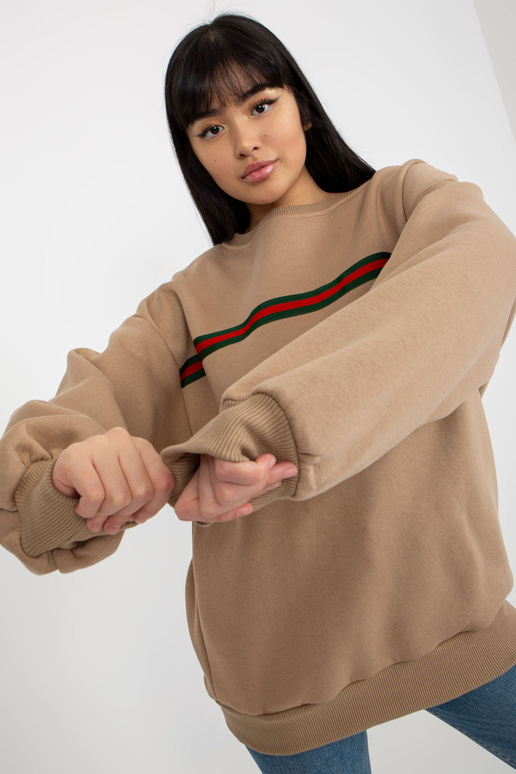Tmavě béžová mikina pro ženy oversize... Tmavě béžová mikina pro ženy oversize...