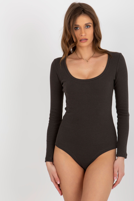 Khaki žebrované základní body s... Khaki žebrované základní body s...