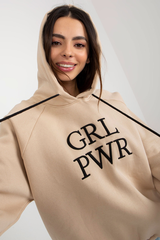 Béžová vycpaná mikina s nápisem Debby