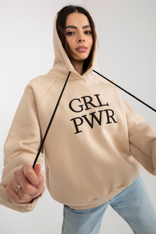 Béžová vycpaná mikina s nápisem Debby