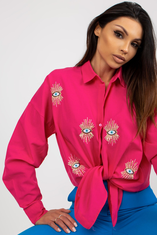 Fuchsiová oversized košile oversize s...