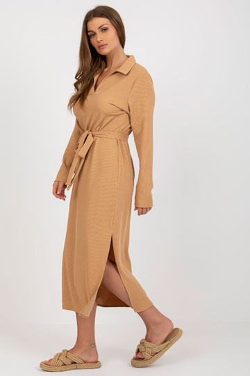 Camel Midi Stripe šaty s...
