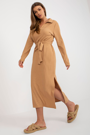 Camel Midi Stripe šaty s... 2