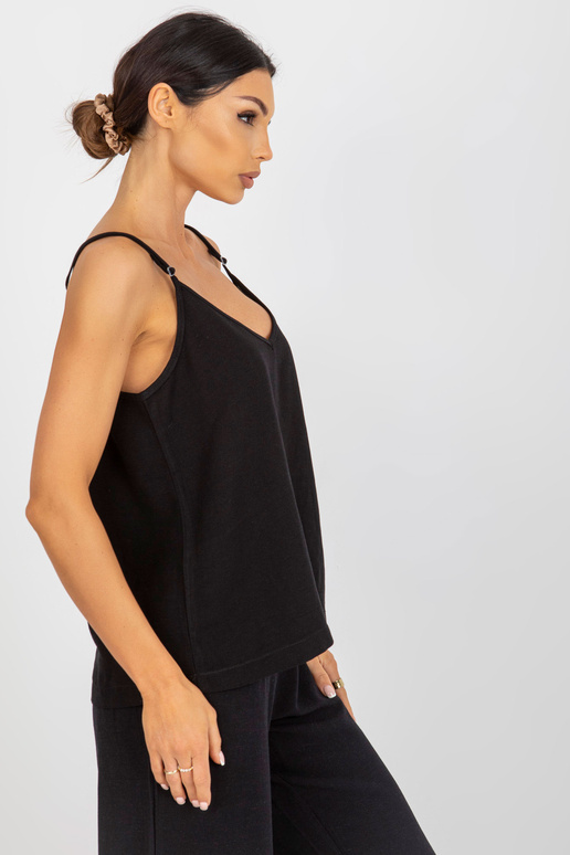Černý dámský top s výstřihem do V OCH...