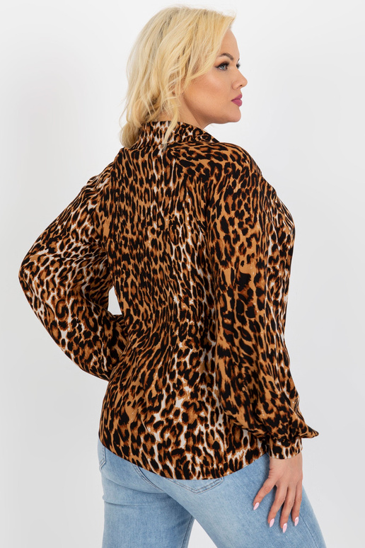 Světle hnědá a černá košilová halenka...