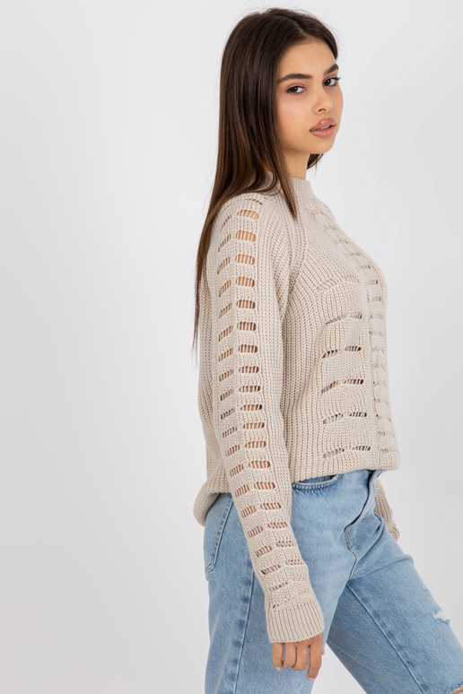 Béžový dlouhý oversized svetr s...