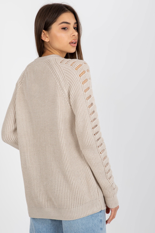 Béžový dlouhý oversized svetr s...