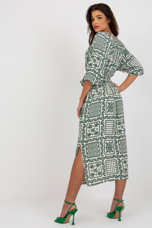 Světle béžové zelené midi šaty s...