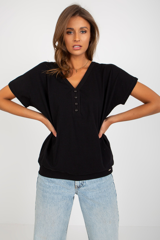 Černá dámská basic bavlněná halenka