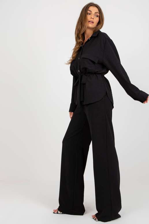 Černá oversize oversize košile s páskem