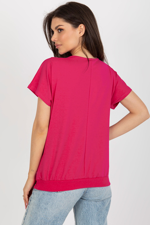 Fuchsiová volná základní halenka s...