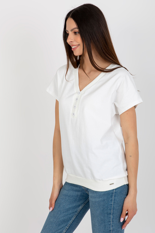 Ecru bavlněná základní halenka s...