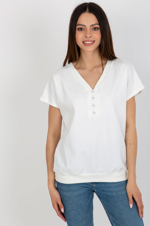 Ecru bavlněná základní halenka s...