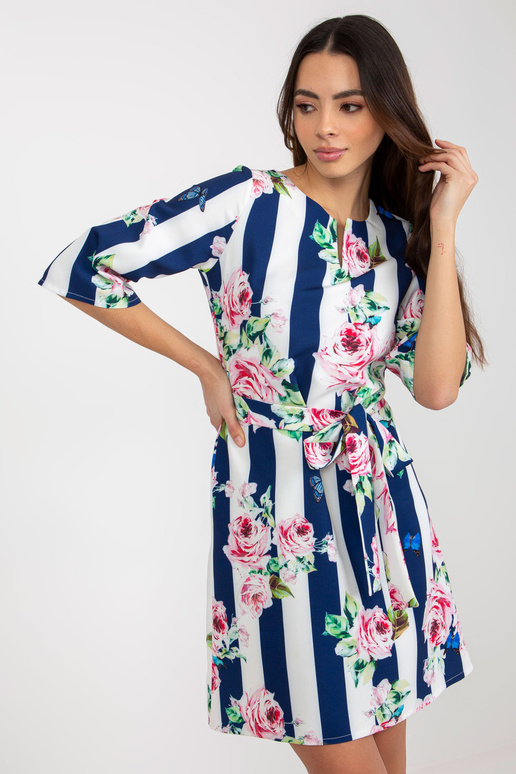 Bílé a tmavě modré květinové a...