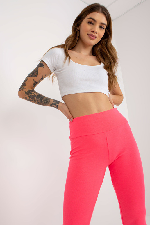 Fluo růžové bavlněné legíny basic...