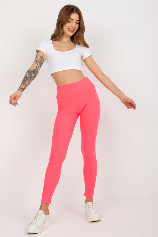 Fluo růžové bavlněné legíny basic...