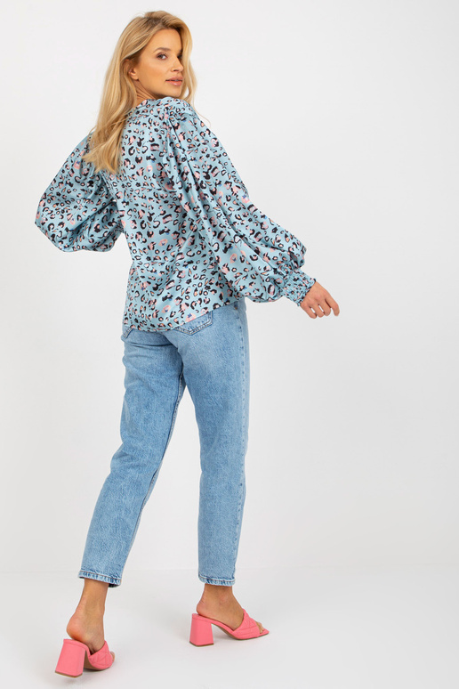 Modrá a černá leopternová košile z...