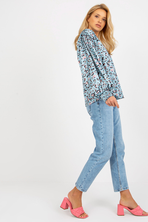 Modrá a černá leopternová košile z...