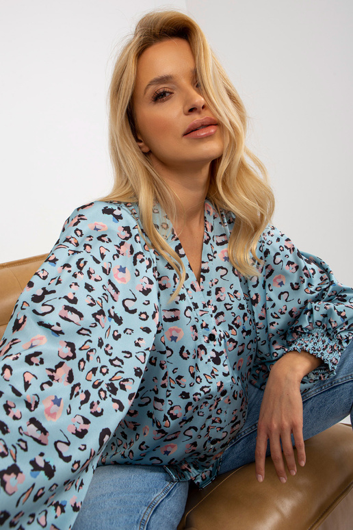 Modrá a černá leopternová košile z...