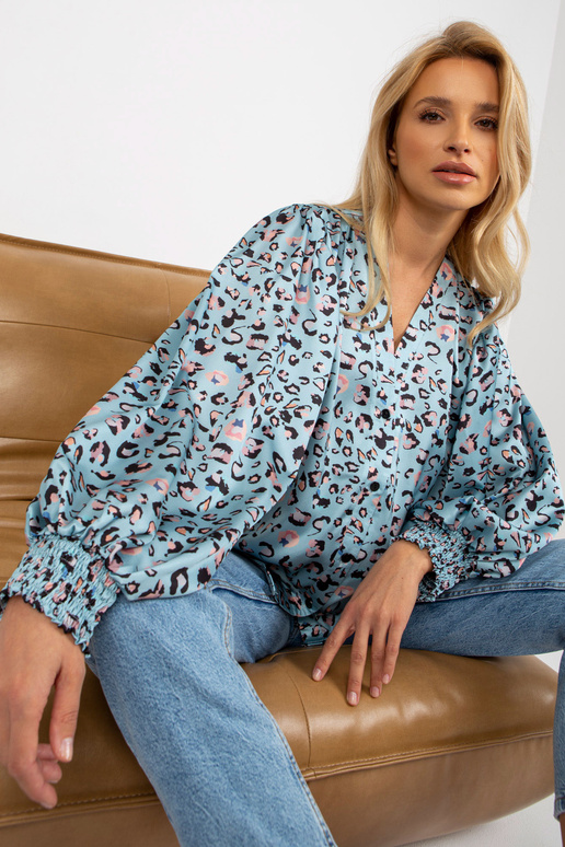 Modrá a černá leopternová košile z...