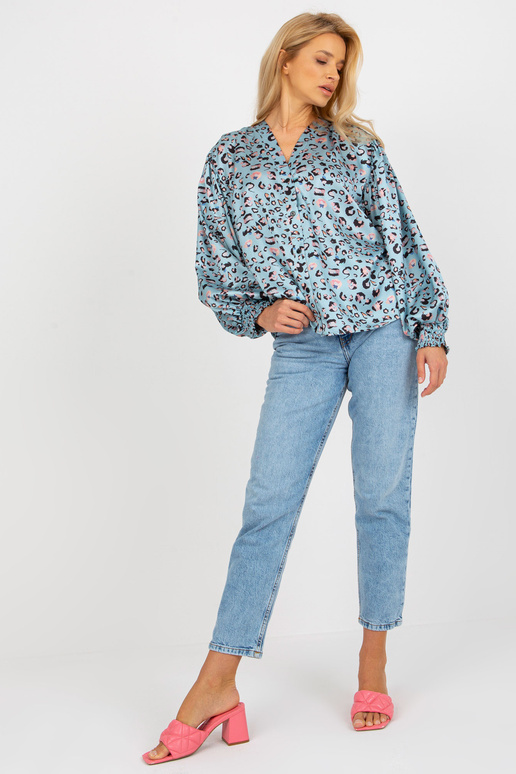 Modrá a černá leopternová košile z...