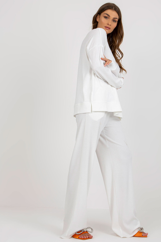 Ecru žebrovaný ležérní set se...