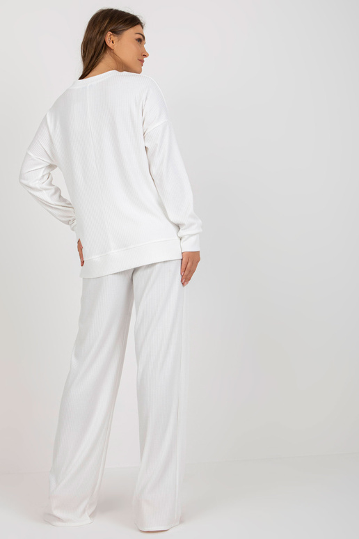 Ecru žebrovaný ležérní set se...