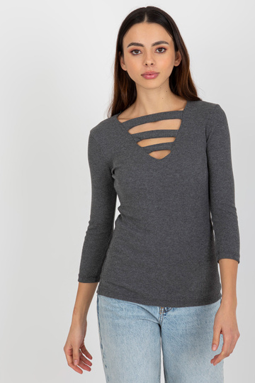 Tmavě šedá žebrovaná...